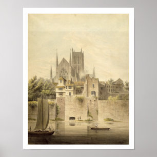 West View of Worcester Cathedral, 1798 (w/c auf Pp Poster
