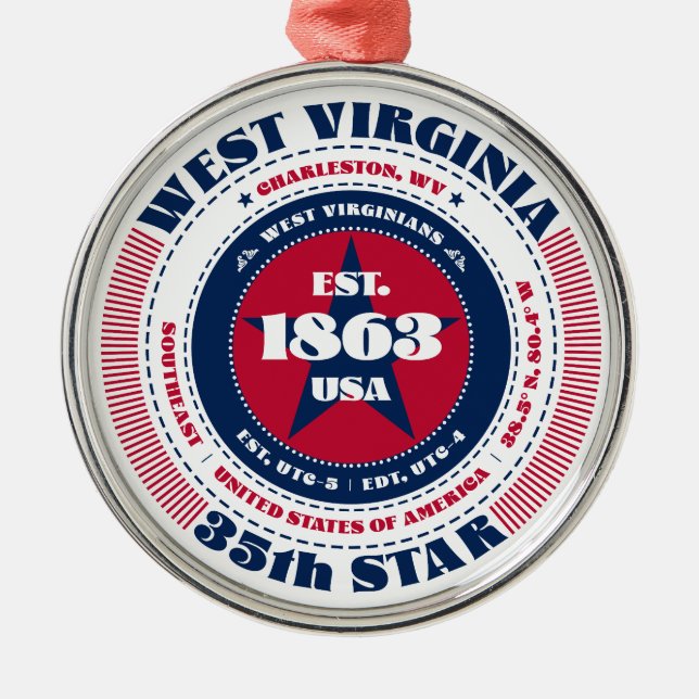 West Virginia 35. Staat Weihnachtsschmuck (Vorne)