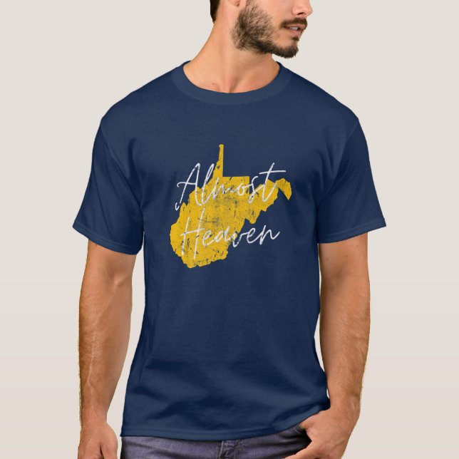 West Virginia Almost Heaven WV Map Staat Zuhause 3 T-Shirt (Vorderseite)