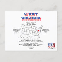 West Virginia American Staat auf einer Karte