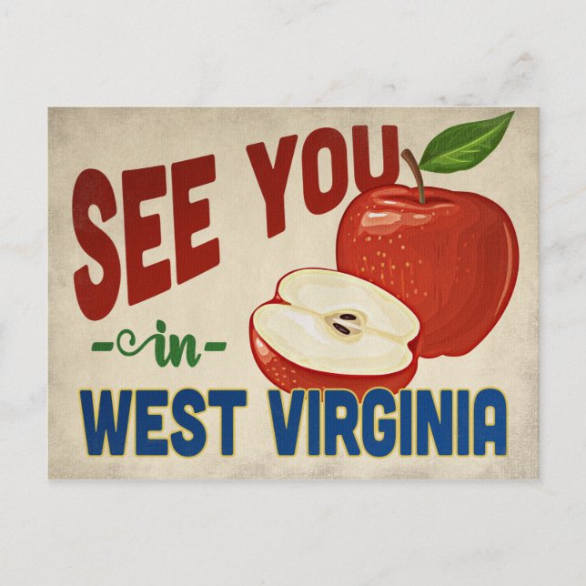 West Virginia Apple - Vintage Travel Postkarte (Vorderseite)