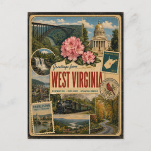 West Virginia Authentische Vintage-Postkarte Postkarte