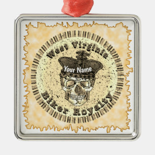 West Virginia Biker Ornament Aus Metall