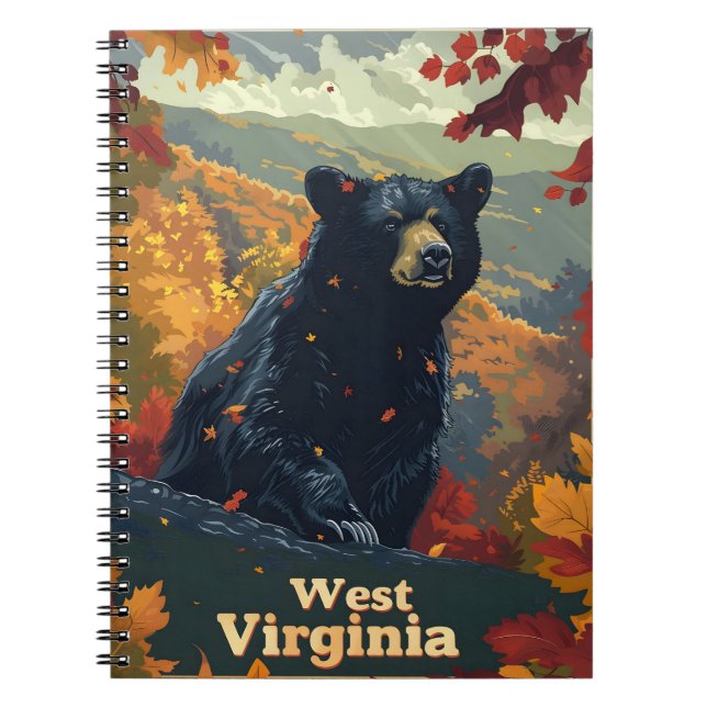 West Virginia Black Bear Notizblock (Vorderseite)