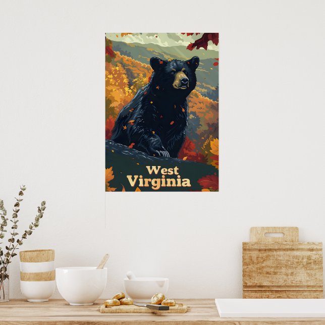 West Virginia Black Bear Poster (Küche)