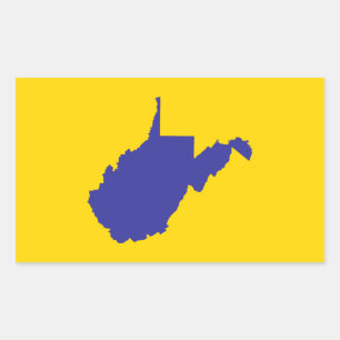 West Virginia Blau und Gold Rechteckiger Aufkleber