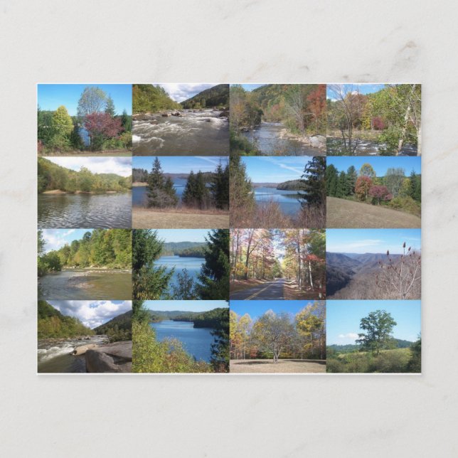 West Virginia Collage Postkarte (Vorderseite)