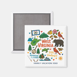 West Virginia Familien-Trip Andenken Personalisier Magnet