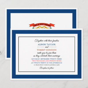 West Virginia Flag, Fahne West Virginia Wedding Einladung