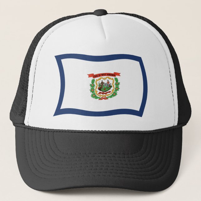 West Virginia Flag Hat Truckerkappe (Vorderseite)