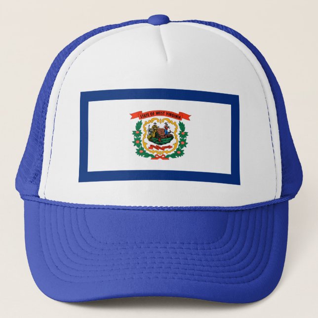 West Virginia Flag Hat Truckerkappe (Vorderseite)