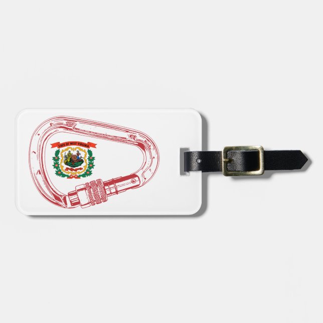 West Virginia Flag Klettersteig Carabiner Gepäckanhänger (Vorderseite horizontal)