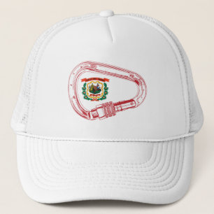 West Virginia Flag Klettersteig Carabiner Truckerkappe