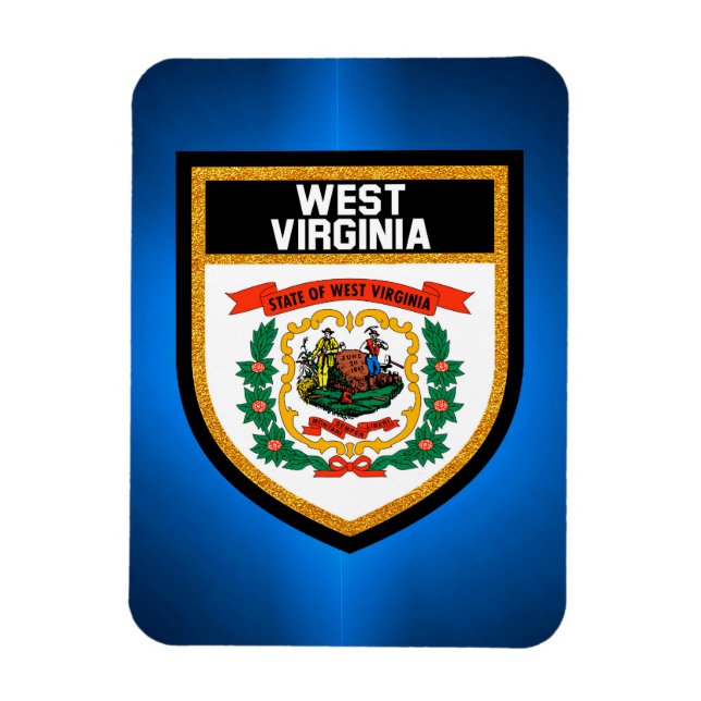 West Virginia Flag Magnet (Vertikal)