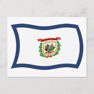 West Virginia Flaggen Postkarte