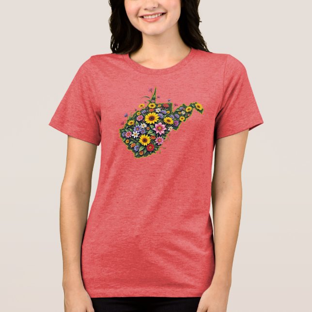 West Virginia Floral Staat T - Shirt - Wild & Wond (Vorderseite)