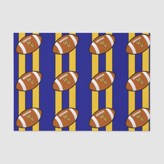 West Virginia Football Blue and Gold Pride Seidenpapier (Vorderseite)