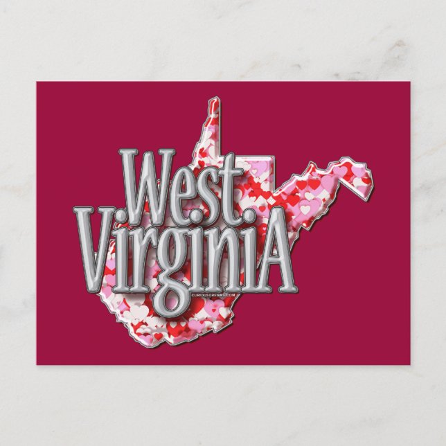 West Virginia Full of Hearts Postkarte (Vorderseite)