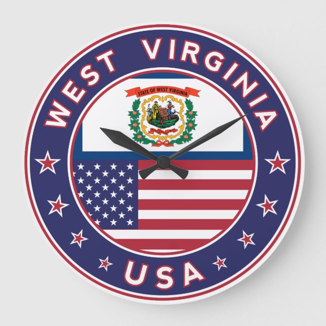 West Virginia Große Wanduhr (Vorderseite)