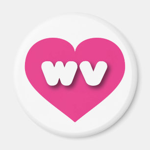 West Virginia hot pink heart - I Liebe wv Magnet