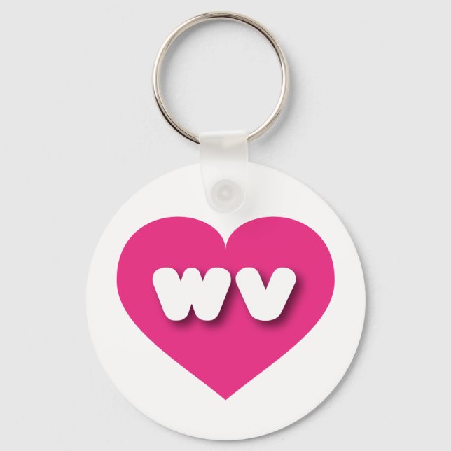 West Virginia hot pink heart - I Liebe wv Schlüsselanhänger (Vorderseite)