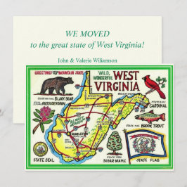West Virginia Illustriert Map Moving Ankündigung