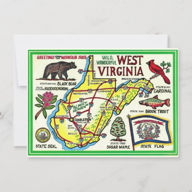 West Virginia Illustriert Map Moving Ankündigung (Vorderseite)