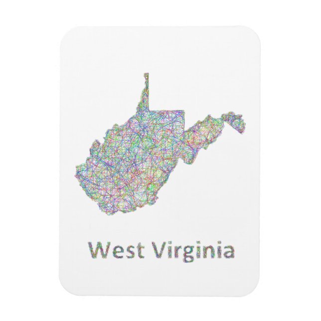 West Virginia Karte Magnet (Vertikal)