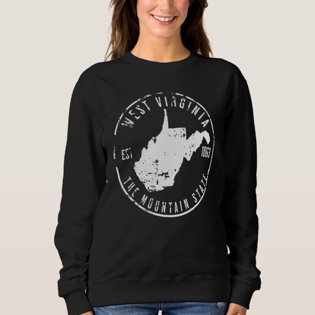 West Virginia Karte Sweatshirt (Vorderseite)