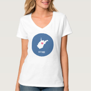West Virginia Karte Zuhause Staat Liebe - Fakultat T-Shirt