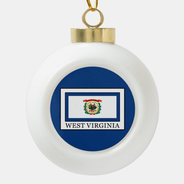 West-Virginia Keramik Kugel-Ornament (Vorderseite)
