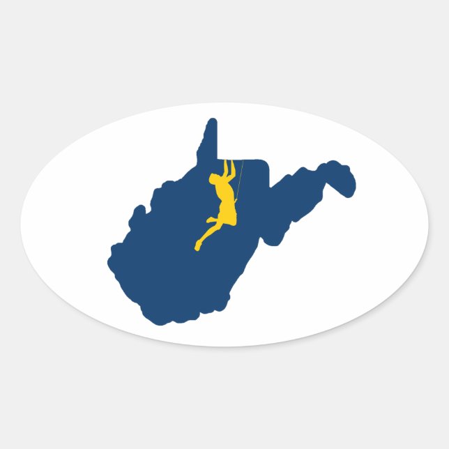 West Virginia Klettern Ovaler Aufkleber (Vorderseite)