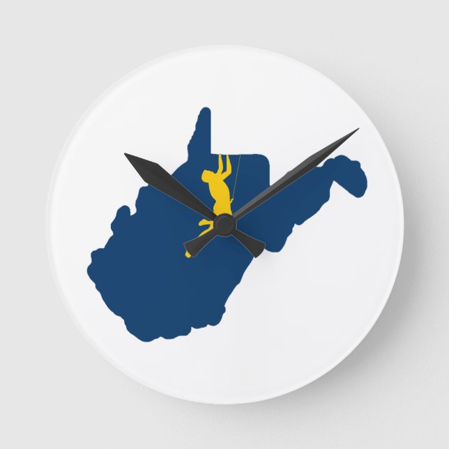 West Virginia Klettern Runde Wanduhr (Vorderseite)