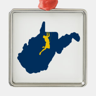 West Virginia Klettern Silbernes Ornament