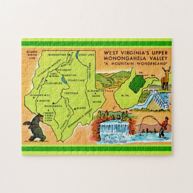  West Virginia Monongahela Valley Map (Horizontal)