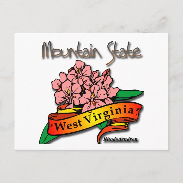 West Virginia Mountain Staat Rhododendron Postkarte (Vorderseite)
