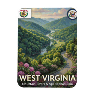 West Virginia Mountain State Erbe 🏔️ Magnet
