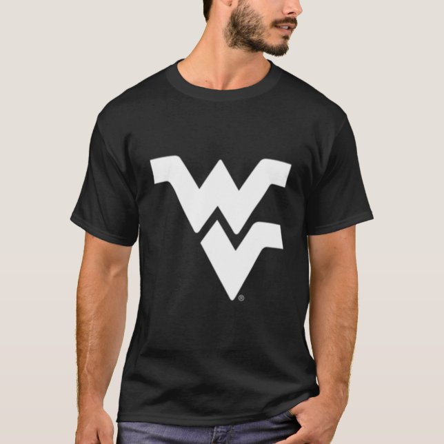 West Virginia Mountaineers Links Brust Icon Black T-Shirt (Vorderseite)