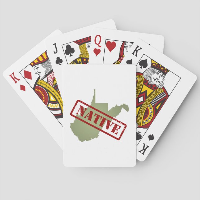 West Virginia Native mit West Virginia Karte Spielkarten (Rückseite)