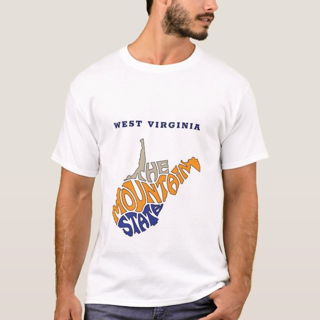 West Virginia Nickname Word Art T-Shirt (Vorderseite)
