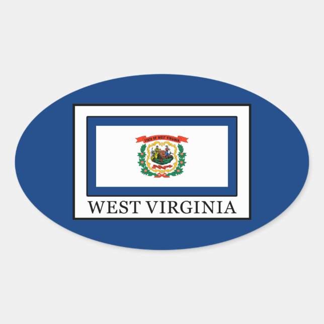 West Virginia Ovaler Aufkleber (Vorderseite)