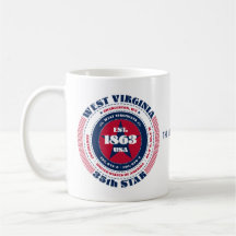 West Virginia Patriotic Circular Monogram Tasse