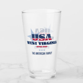 West Virginia Patriotic Pride Personalisiert Glas