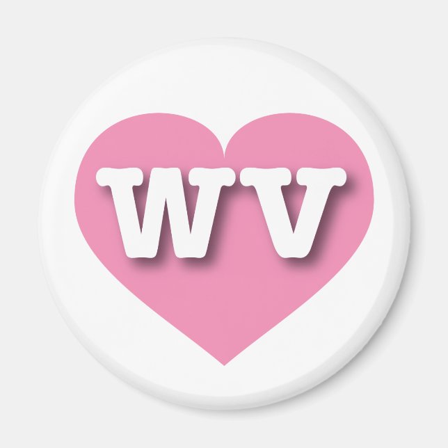 West Virginia Pink Heart - I Liebe WV Magnet (Vorne)