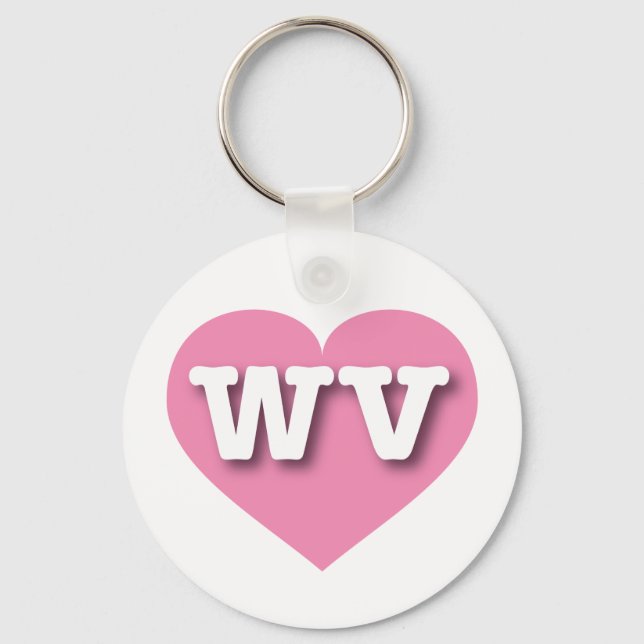 West Virginia Pink Heart - I Liebe WV Schlüsselanhänger (Vorderseite)