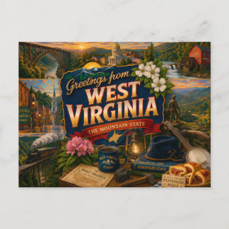 West Virginia Postcard Postkarte