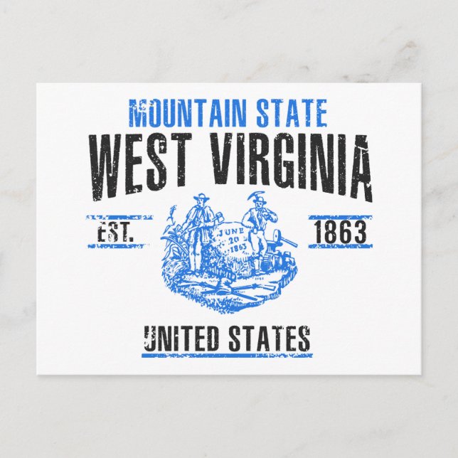 West Virginia Postkarte (Vorderseite)
