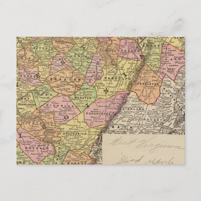 West Virginia Postkarte (Vorderseite)