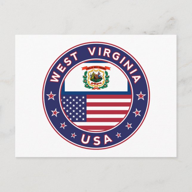 West Virginia Postkarte (Vorderseite)
