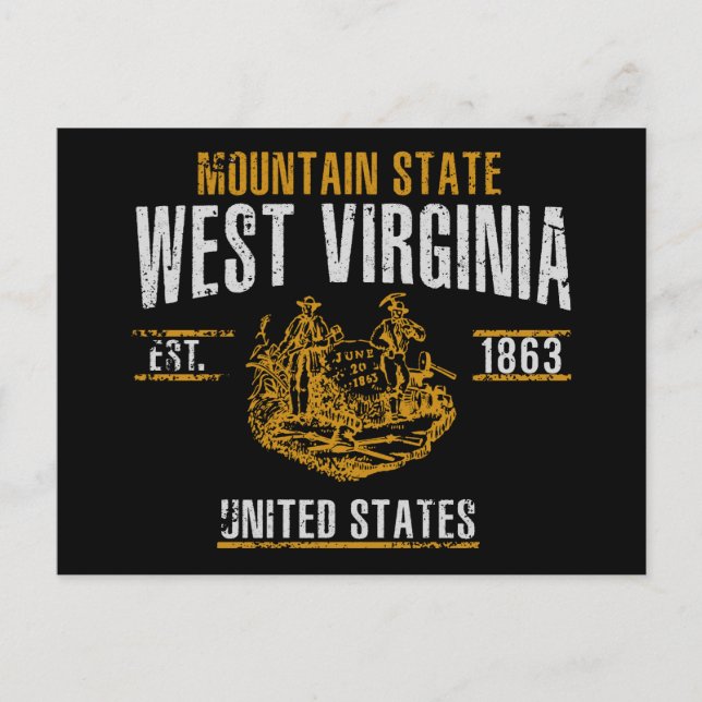 West Virginia Postkarte (Vorderseite)